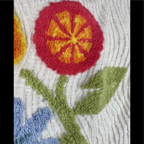 Cotton floral stitched/ embroidered pillow cover 26” x 21” - Picture 2 of 5